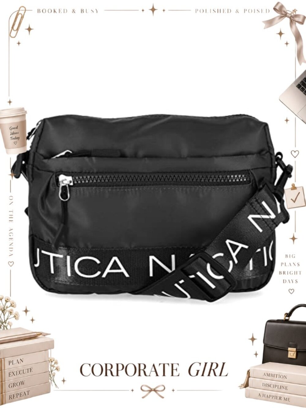 Nylon Bean Bag Crossbody Belt Bag Adjustable Strap Travel Purse